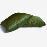 Olive Green Slub Satin - Olive Green Satin Throw Cushion Cover