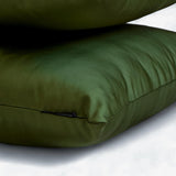 Olive Green Slub Satin - Olive Green Satin Throw Cushion Cover