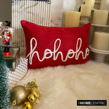 Holiday Ho Ho - Red Suede DecorativeHo Ho Ho Lumbar Cushion Cover