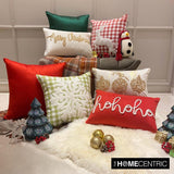 Holiday Ho Ho - Red Suede DecorativeHo Ho Ho Lumbar Cushion Cover