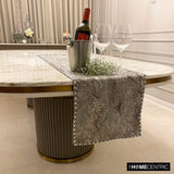 Pewter Python - Silver Faux Leather Decorative Table Runner