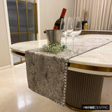 Pewter Python - Silver Faux Leather Decorative Table Runner