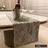 Pewter Python - Silver Faux Leather Decorative Table Runner