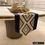 Aissa - Blue Jacquard Decorative Table Runner