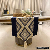 Aissa - Blue Jacquard Decorative Table Runner