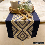 Aissa - Blue Jacquard Decorative Table Runner