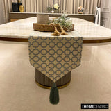 Geometrix Threads - Grey Linen Decorative Table Runner