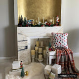 Cheery Pine - Red Jacquard Woven Decorative  Throw Cushion Cover