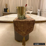 Shimmer Fest Gold - Gold Suede Decorative Table Runner