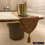 Shimmer Fest Gold - Gold Suede Decorative Table Runner