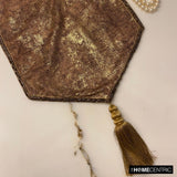 Shimmer Fest Gold - Gold Suede Decorative Table Runner