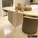 Lace Symphony - Beige Linen Decorative Table Runner