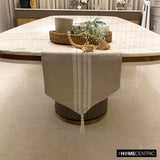 Lace Symphony - Beige Linen Decorative Table Runner