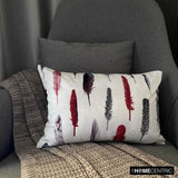 Feather Fluff Red - Red Satin Home Decor Lumbar Cushion Cover