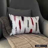 Feather Fluff Red - Red Satin Home Decor Lumbar Cushion Cover