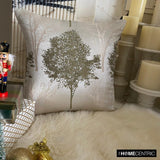 Frosted Fir - Green Jacquard Decorative Throw Cushion Cover