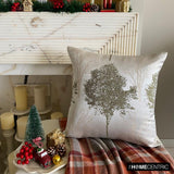 Frosted Fir - Green Jacquard Decorative Throw Cushion Cover