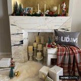 Holiday Season - Gray Linen Decorative Word  Lumbar Cushion Cover