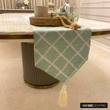 Marlowe Mint - Green Jacquard Decorative Table Runner