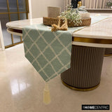 Marlowe Mint - Green Jacquard Decorative Table Runner