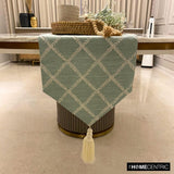 Marlowe Mint - Green Jacquard Decorative Table Runner