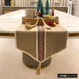 Buchra - Beige Linen & Jute Decorative Table Runner