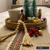 Buchra - Beige Linen & Jute Decorative Table Runner