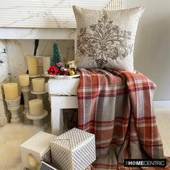 Deco Flake - Gold Jacquard Decorative  Throw Cushion Cover
