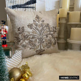 Deco Flake - Gold Jacquard Decorative  Throw Cushion Cover