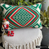 Casablanca Noel - Red & Green Jacquard Decorative Lumbar Cushion Cover