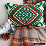 Casablanca Noel - Red & Green Jacquard Decorative Lumbar Cushion Cover