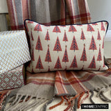 Jolly Tree - Red Jacquard Decorative Lumbar Cushion Cover