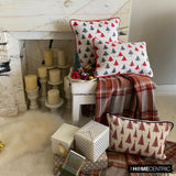 Jolly Tree - Red Jacquard Decorative Lumbar Cushion Cover