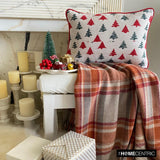 Merry Pine - Green & Red Jacquard Decorative Lumbar Cushion Cover