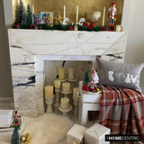 Holiday Twinkle - Gray & Silver Linen Decorative Lumbar Cushion Cover