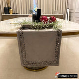 Crystals - Faux Suede Silver, Grey Decorative Table Runners