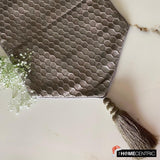 Hive Wave - Silver Satin Decorative Table Runner