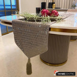 Hive Wave - Silver Satin Decorative Table Runner