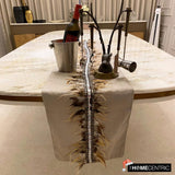 Feather Dream - Beige Linen Decorative Table Runners