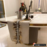 Feather Dream - Beige Linen Decorative Table Runners