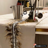 Feather Dream - Beige Linen Decorative Table Runners