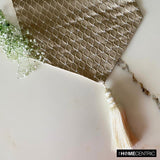 Crystal Angles - Beige Jacquard Decorative Table Runner