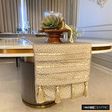 Mosaic Decor - Gold Jacquard Silk Decorative Table Runner