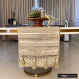 Mosaic Decor - Gold Jacquard Silk Decorative Table Runner