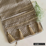 Mosaic Decor - Gold Jacquard Silk Decorative Table Runner