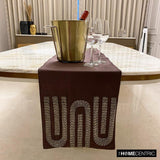 Silver Pipe - Silk Dupioni Purple, Silver Decorative Table Runners