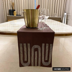 Silver Pipe - Silk Dupioni Purple, Silver Decorative Table Runners