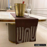 Silver Pipe - Silk Dupioni Purple, Silver Decorative Table Runners