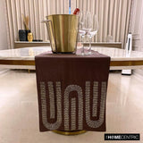 Silver Pipe - Silk Dupioni Purple, Silver Decorative Table Runners