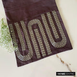 Silver Pipe - Silk Dupioni Purple, Silver Decorative Table Runners